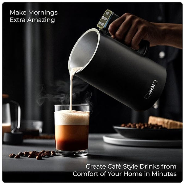 Xech Smart Mug Coffee Maker | Automatic Coffee Frother Machine | Electric Milk Frother with Warm and Cold Foam for Latte, Cappuccinos Macchiato 500W 500ml | Wedding Gift for Couples (MyCafe)