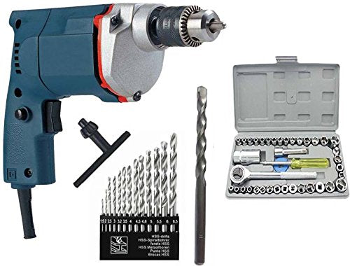 ISC Electric Drill Machine + 1 Masonary Bit + 13 Hss Bit + 40 Pcs Combination Socket Set