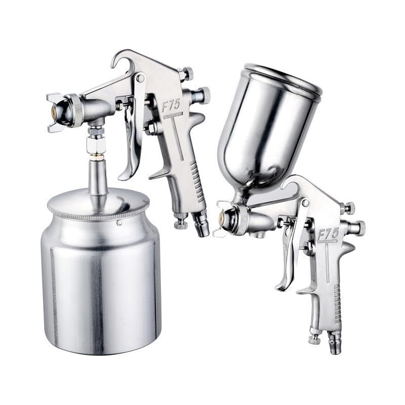 Paint Sprayer – Pneumatic Upper and Lower Pot – High-Fog Output – Durable Metal Construction – Versatile for Machinery, Automobile, Furniture, and General Decoration, 220 PSI