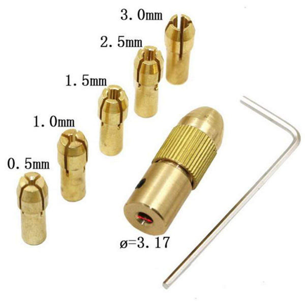 THEMISTO - built with passion 3.17mm Shank Metal Drill Chuck Collet Bits Rotary with Screw, 0.5-3 mm for RS555 motor (3.17MM)