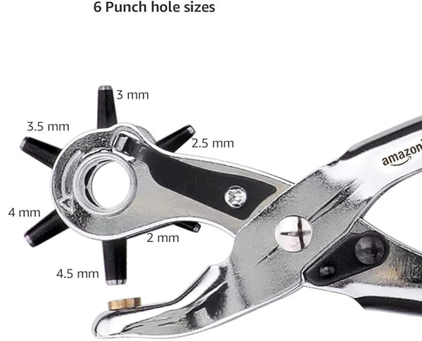 amazon basics Leather Hole Punch Set, Rotary Puncher, Multi Hole Sizes Maker tool, Pack of 1