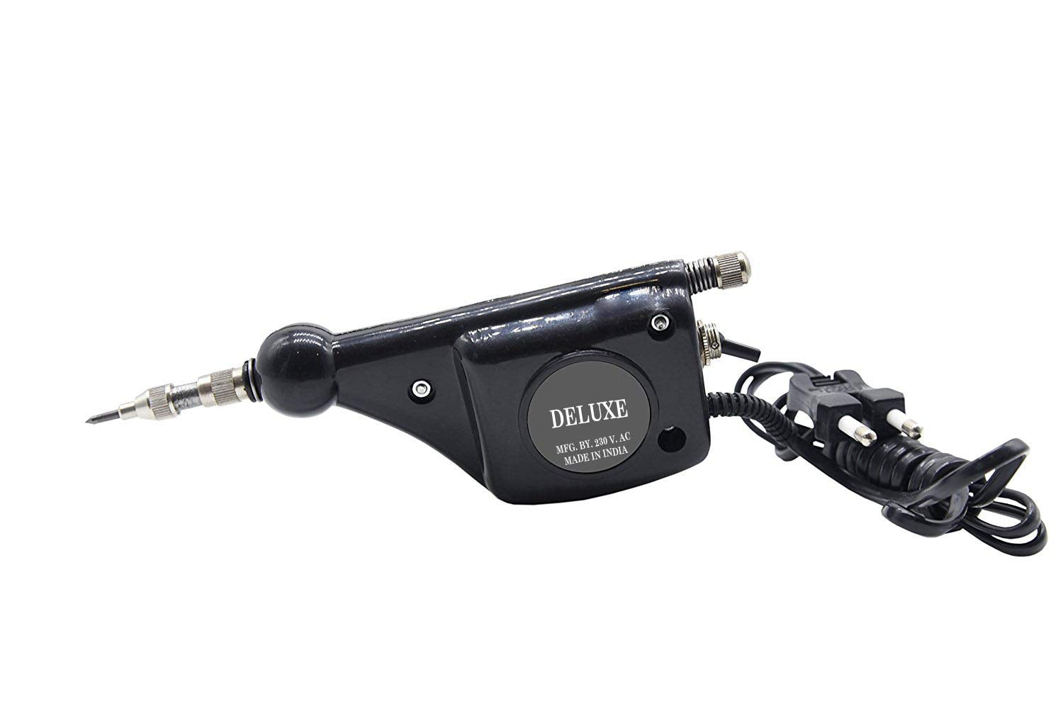 ISC Electric Engraving Machine – Heavy-Duty Engraving Tool with Carbide Tip & Alphabet/Number Stencil – Engraves on Metal, Wood, Leather, Plastic & More