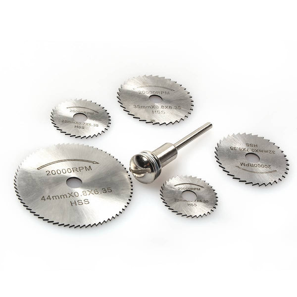 UniQual 6pcs HSS Circular Saw Blade/Cutting Discs Set as Rotary Tools Accessories/Attachments compatible with Dremel, UniQual, MiniCarft, etc