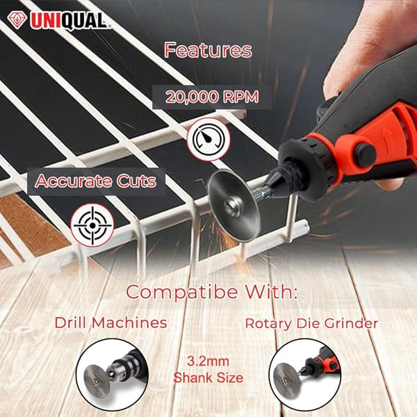 UniQual 6pcs HSS Circular Saw Blade/Cutting Discs Set as Rotary Tools Accessories/Attachments compatible with Dremel, UniQual, MiniCarft, etc