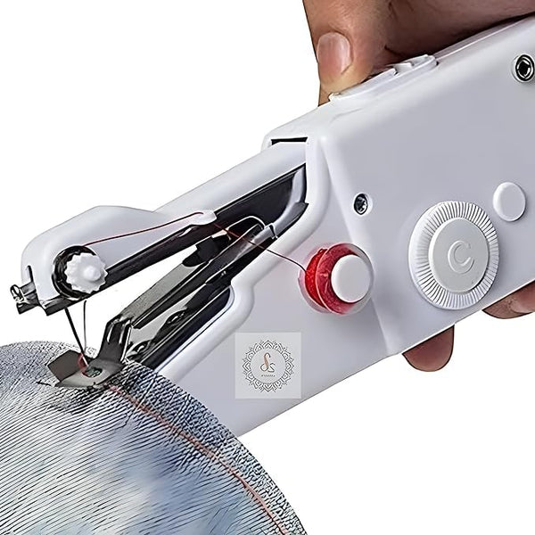 Electric Handy Stich Machine Stapler Style Portable Hand Sewing Machine For on The Spot Emergency Stiching, Cordless Silai Machine Handheld Manual Tailoring Tool For Home & Travel (White)
