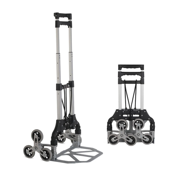 Corvids 75 Kg Stairs Climbing Aluminium Hand Truck | 2-Year Warranty | Portable Strong Dolly Cart with Foldable Wheels, Extendable Handle Ideal for Home, Office & Industrial Use