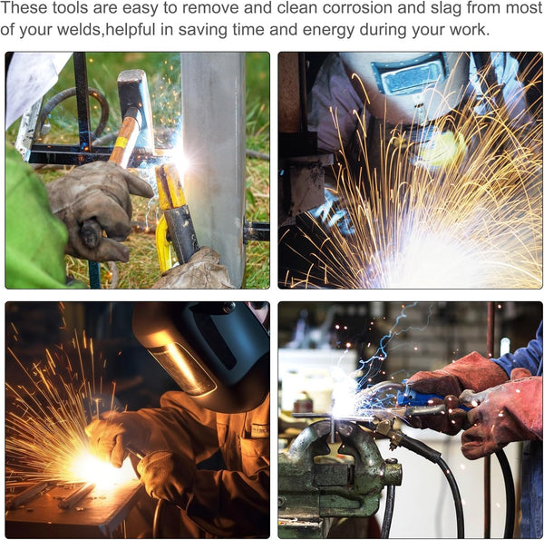 Oblivion Welding Slag Removal Tool | Chipping Hammer with Coil Spring Handle | Multi Functional Industrial Weld Slag Spatter Removal Tool | Welding Hammer for Machinery Electrician (1 Pc)