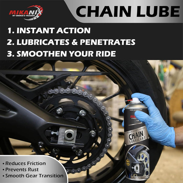 Combo of Chain Cleaner + Chain Lube + MX-40 Rust Cleaner | Cleaning Brush | Protects Bike Chain | Rust Remover | Jammed locks | Industrial Machinery & Household Items (1500ml, Pack of 4)