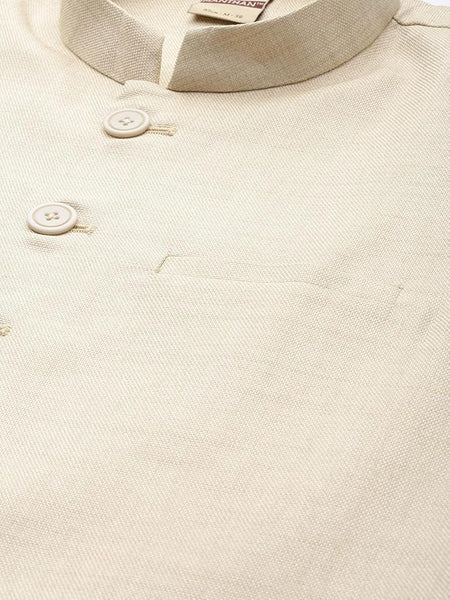 Men's Art Silk Solid Sleeveless Jacket